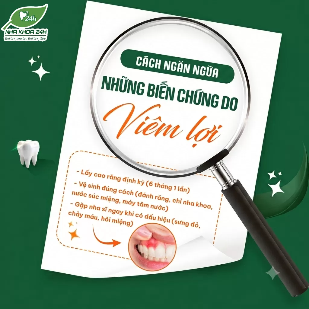 CÁCH NGĂN NGỪA NHỮNG BIẾN CHỨNG NGUY HIỂM DO VIÊM LỢI